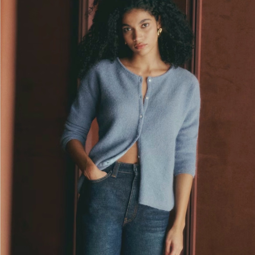 Sezane vintage Blue Women's Gaspard knit Cardigan sweater size small